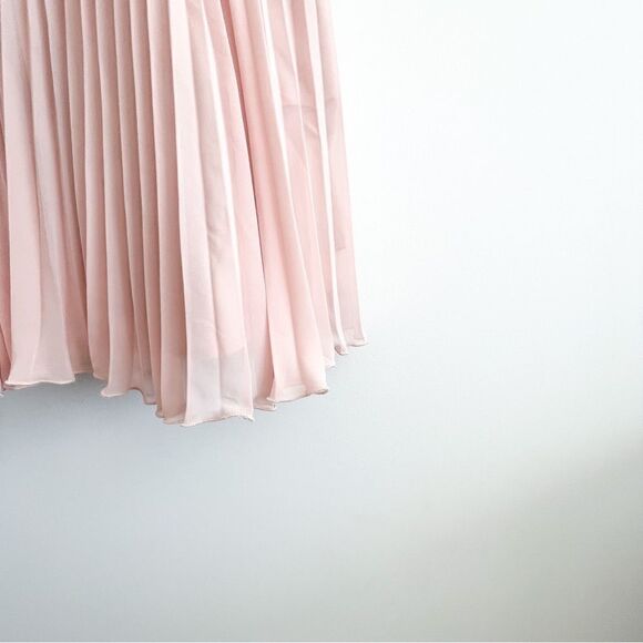 Xscape Blush Pink Lace Dress Pleated Fit and Flare Semi-Formal Party Women 's 10 - Picture 5 of 14